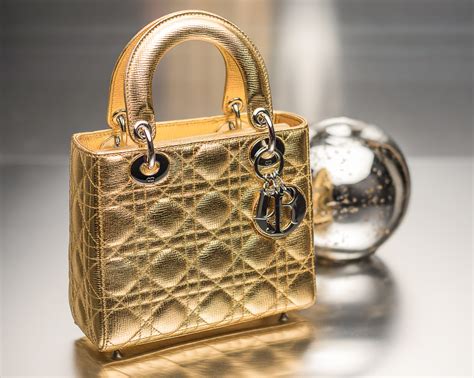 dior metallic gold bag|dior lady bag price.